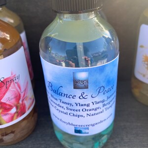 Beautiful Balance & Peace Manifestation Spray With Natural Aquamarine Crystals - 4 oz.