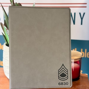 Sergeant First Class (SFC) E-7 U.S. Army Customized laser engraved Notebook Padfolio