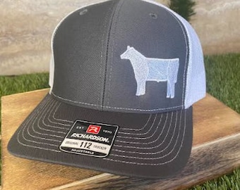 Show Steer Richardson 112 Trucker Hat, Charcoal/White