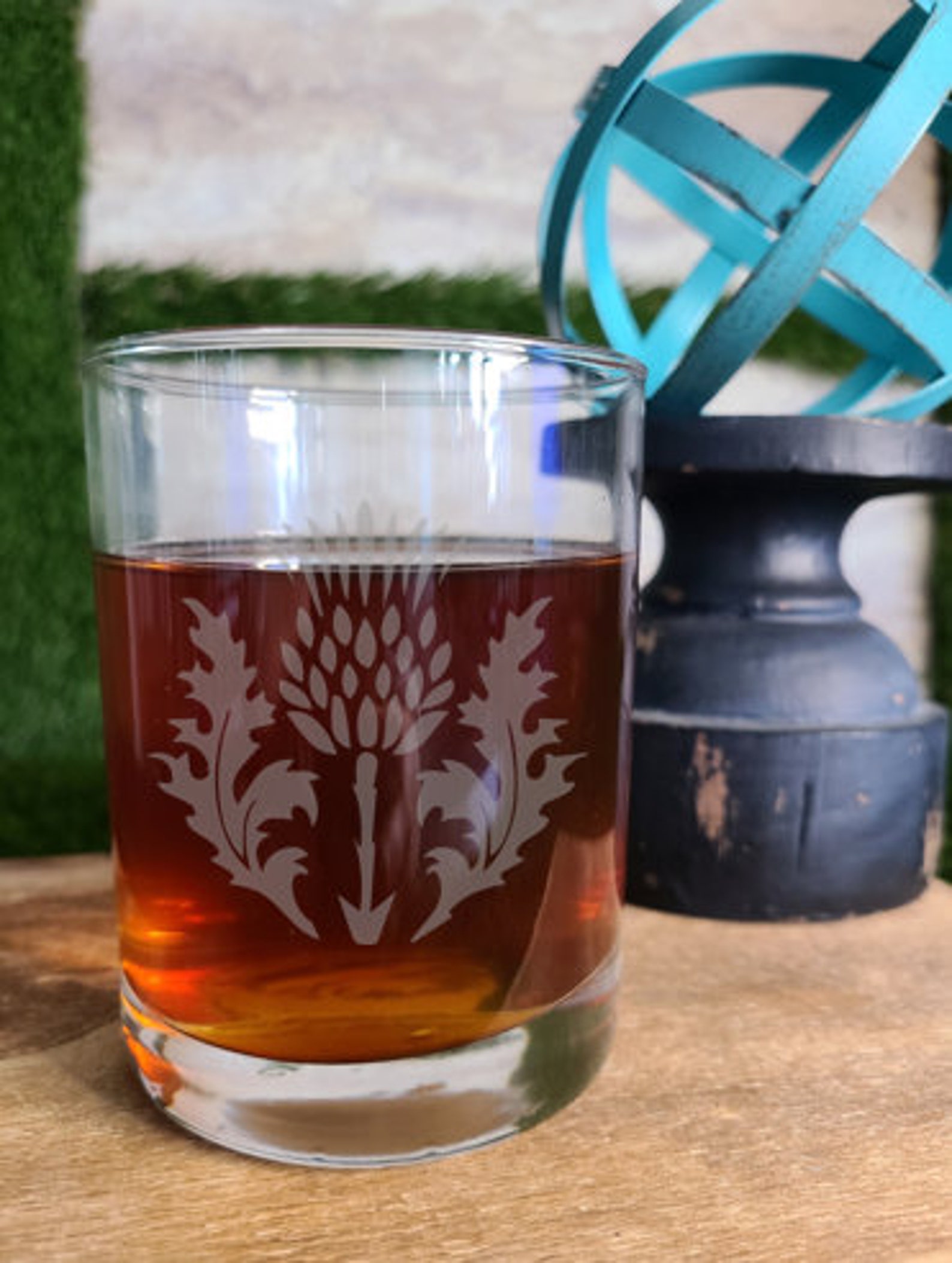 Scottish Thistle Laser Engraved Barware Etsy