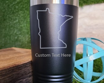 Minnesota Outline Custom Laser Engraved Tumbler