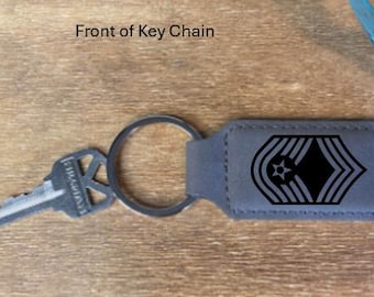 USAF Chief Master Sergeant Double Sided Custom Text Keychain