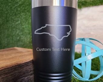 North Carolina Outline Custom Laser Engraved Tumbler