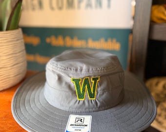 Custom Logo embroidered Richardson Lite Wide Brim Hat - bucket or boonie hat with drawstring