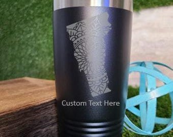 Vermont State Mandala Custom Laser Engraved 20 oz Tumbler