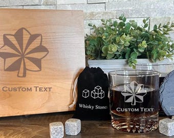 Lieutenant Colonel Laser Engraved Whiskey Box Set