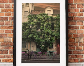Paris Cafe | Paris Art Print | Paris Wall Decor | France | Paris Side Street | Wall Hanging | Art Print | French Decor | Paris Photography
