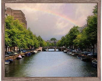 Amsterdam Canal | Rainbow | Photography | Netherlands | Canal | Wall Decor | Wall Hanging | Art Print | Amsterdam Decor