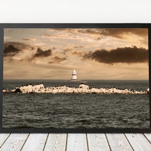 Lighthouse Decor | Lighthouse Print | Watch Lighthouse | Lighthouse Art Print | Nautical Decor | Ocean Print | Lighthouse Poster