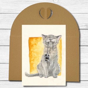 A6 Kunst-Postkarte Nr. 57 - "Katze mit Maus"