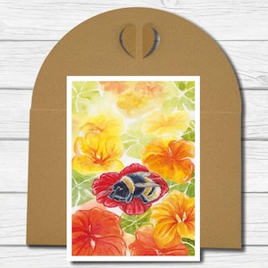 A6 Kunst-Postkarte - Schlafende Hummel