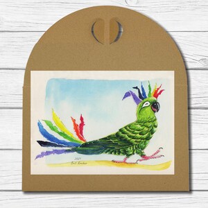 A6 Kunst-Postkarte Nr. 48 - Pride-Papagei