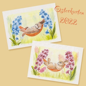 Osterkarten 2022 - rot und blau