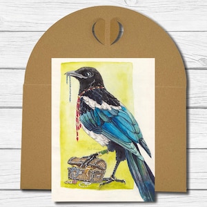 A6 Kunst-Postkarte Nr. 21 - "Diebische Elster"