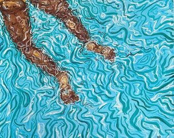 Swim Away Glicée Art Print, 12 x 12 inches