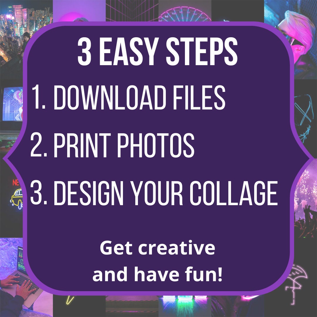 Photo Collage Kit 50 Pcs Neon Aesthetic, Rave Wall Collage Set, Ecstasy ...