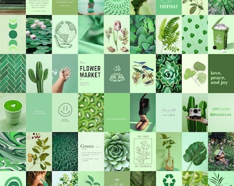 110 Stück Grüne ästhetische Wand Collage Kit - Natur Liebhaber Bilder (digitaler Download)