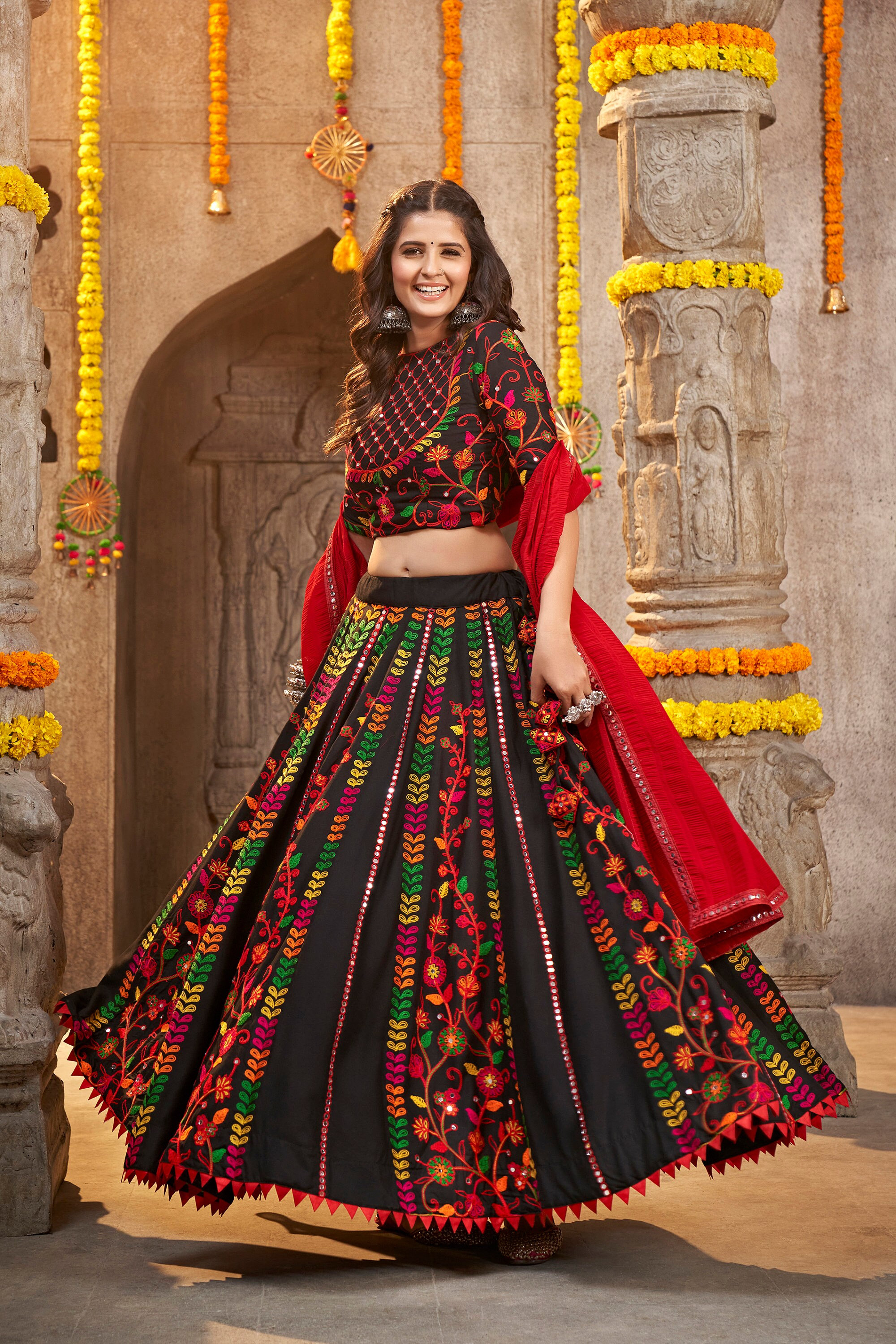 Trendy Indian Traditional Black Lehenga Choli for Women With Heavy