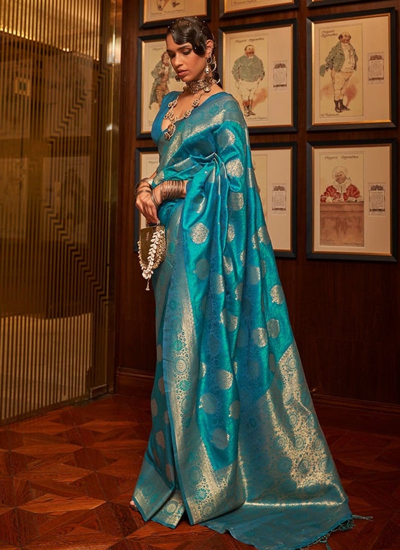 Blue wedding shop sarees for bride