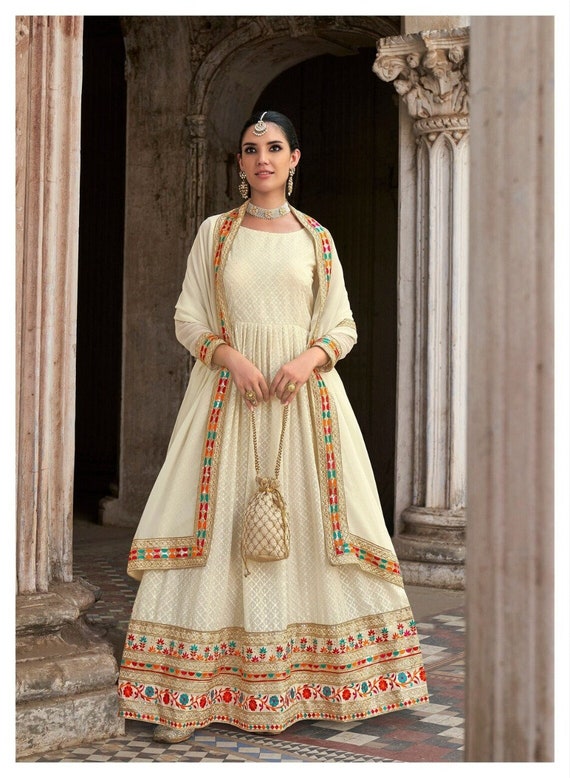 Green Bridal Net Anarkali Gown With Stone Work SFDSIF4804 – ShreeFashionWear