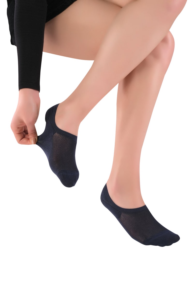 ELYFER 4 Pack No Show Ankle Socks for Women, Low Cut No Slip Short Footies, Invisible Thin