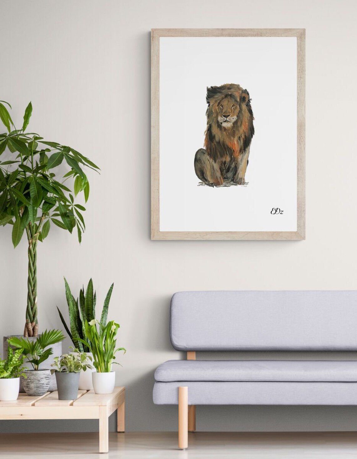 Lion Original Painting Print Art Wall Art Wall Etsy