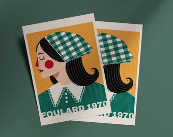 Foulard 1970 Retro Fashion A6 Print Matchbook