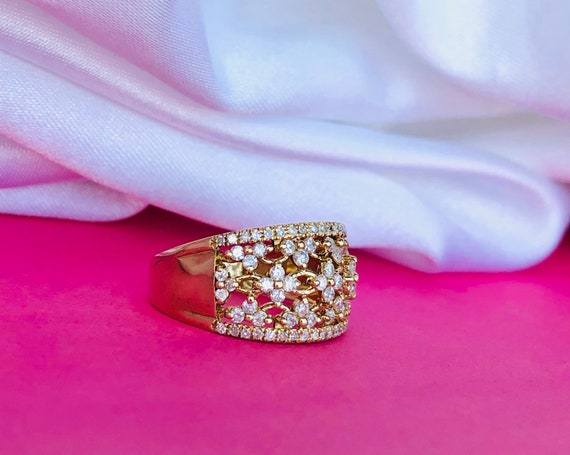 10K Diamond Statement Ring - image 2