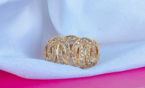 14K Diamond Statement Ring - image 1