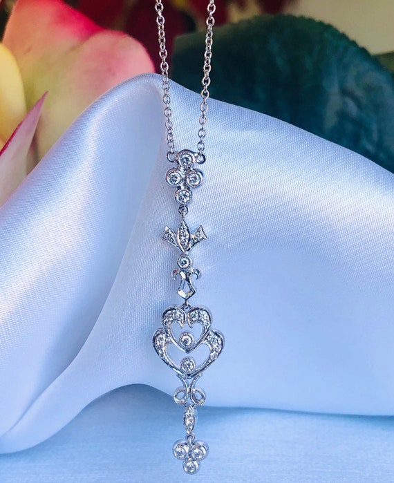 18K Diamond Necklace - image 1
