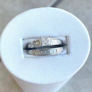 14k White Gold Princess Cut Diamond Ring