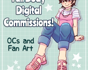 Full Body Digital Character Commissions || Read Description || Anime Cartoon Fanart OC Commissions