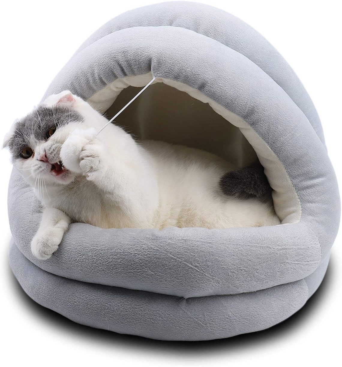 Cats bed pet sleeping bag fluffy soothing semiclosed round Etsy