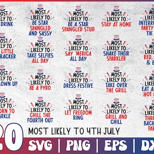 4th of July Bundle Svg | Most Likely To Fourth Of July Svg | American Vibes Svg File For Cricut | Independence Day Png | Funny 4th July