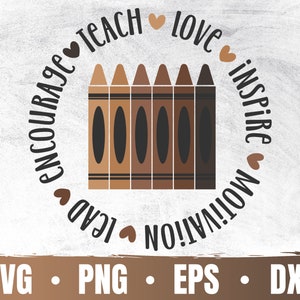 Teach Inspire Inspire SVG | Black Teacher Life PNG | Terug naar school Cricut | Black History Month Geknipt | Commercieel gebruik & digitale download