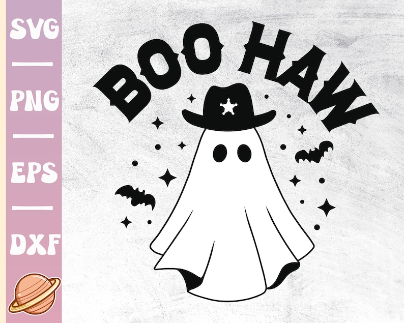 Boo Haw Svg Western Ghost Svg Cowboy Ghost Png Western - Etsy