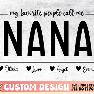 Personalizable Grandma Svg | Custom Gift Svg | Grandma and Grandkids Svg | Personalized Mother&#39;s Day Gift Png | Personalised Grandpa Svg