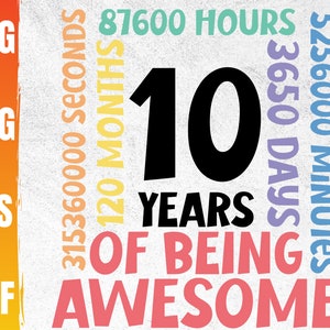 10. Geburtstag Svg | 10 Jahre Alte GeburtstagSparty Cricut Datei | Happy 10th Bday | Super seit 2012 | Kommerzielle Nutzung & Digitaler Download