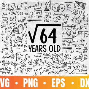 8º cumpleaños svg / raíz cuadrada de 64 / 8 años png / fiesta de cumpleaños cricut / impresionante desde 2014 / uso comercial y descarga digital