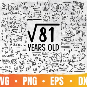 9e verjaardag Svg | Vierkantswortel van 81 | 9 jaar oud Png | Verjaardagsfeestje Cricut | Geweldig sinds 2013 | Commercieel gebruik & digitale download