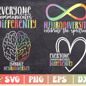 Neurodiversity Svg Bundle / Embrace Neurodiversity Svg / Celebrate The Spectrum / Mes de Concientización sobre el Autismo / Educación Especial / Autism Svg