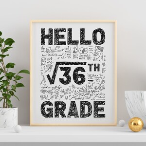 36th Grade Math Hello Sixth Grade Svg | Square Root of 36 Svg | First Day of School ...