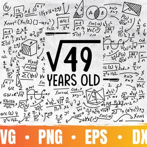 7º cumpleaños svg / raíz cuadrada de 49 / 7 años png / fiesta de cumpleaños cricut / impresionante desde 2015 / uso comercial y descarga digital