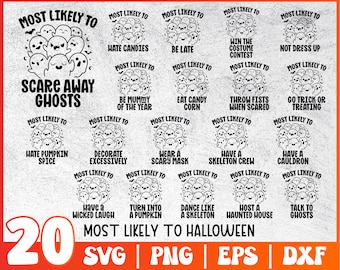 Halloween Bundle Svg | Most Likely To Halloween Svg | Matching Family Shirts Png | Funny Group Halloween Png | Costume Halloween Party