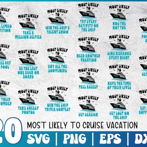 Most Likely Cruise Vacation Svg Bundle | Family Vacation Png | Family Vacation 2023 | Funny Matching Shirt Designs | Family Cruise Summer