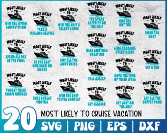 Most Likely Cruise Vacation Svg Bundle | Family Vacation Png | Family Vacation 2023 | Funny Matching Shirt Designs | Family Cruise Summer