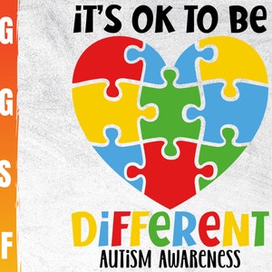 It's Ok To Be Different Svg | Autism Awareness Png | Autistic Mom Cricut | Autism Ribbon Eps | Commercial Use & Digital Download