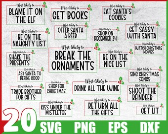 Most Likely To Christmas Svg | Christmas Svg Bundle | Matching Christmas Shirts Svg | Xmas Group Shirts | Commercial Use & Digital Download