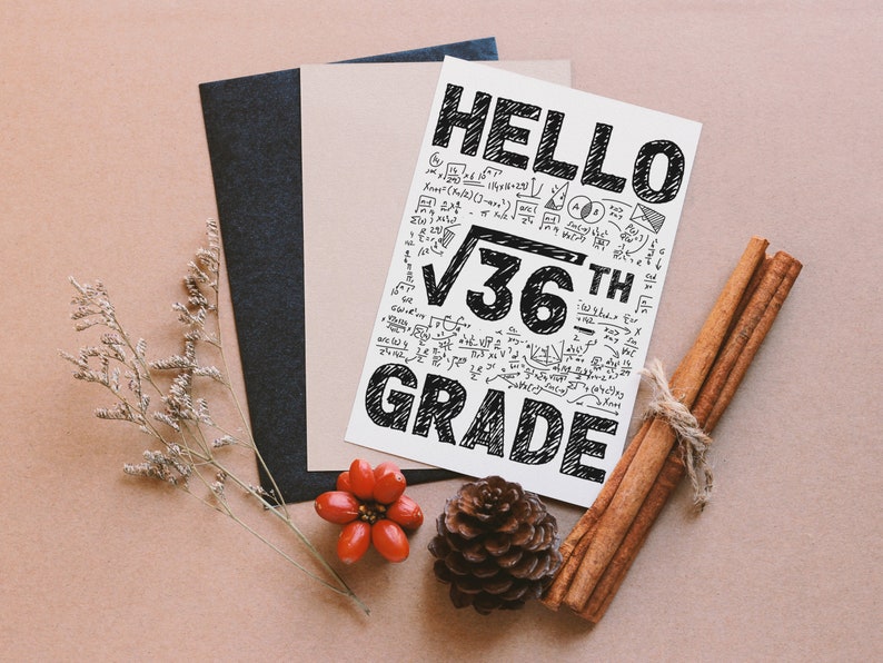 36th Grade Math Hello Sixth Grade Svg | Square Root of 36 Svg | First Day of School ...