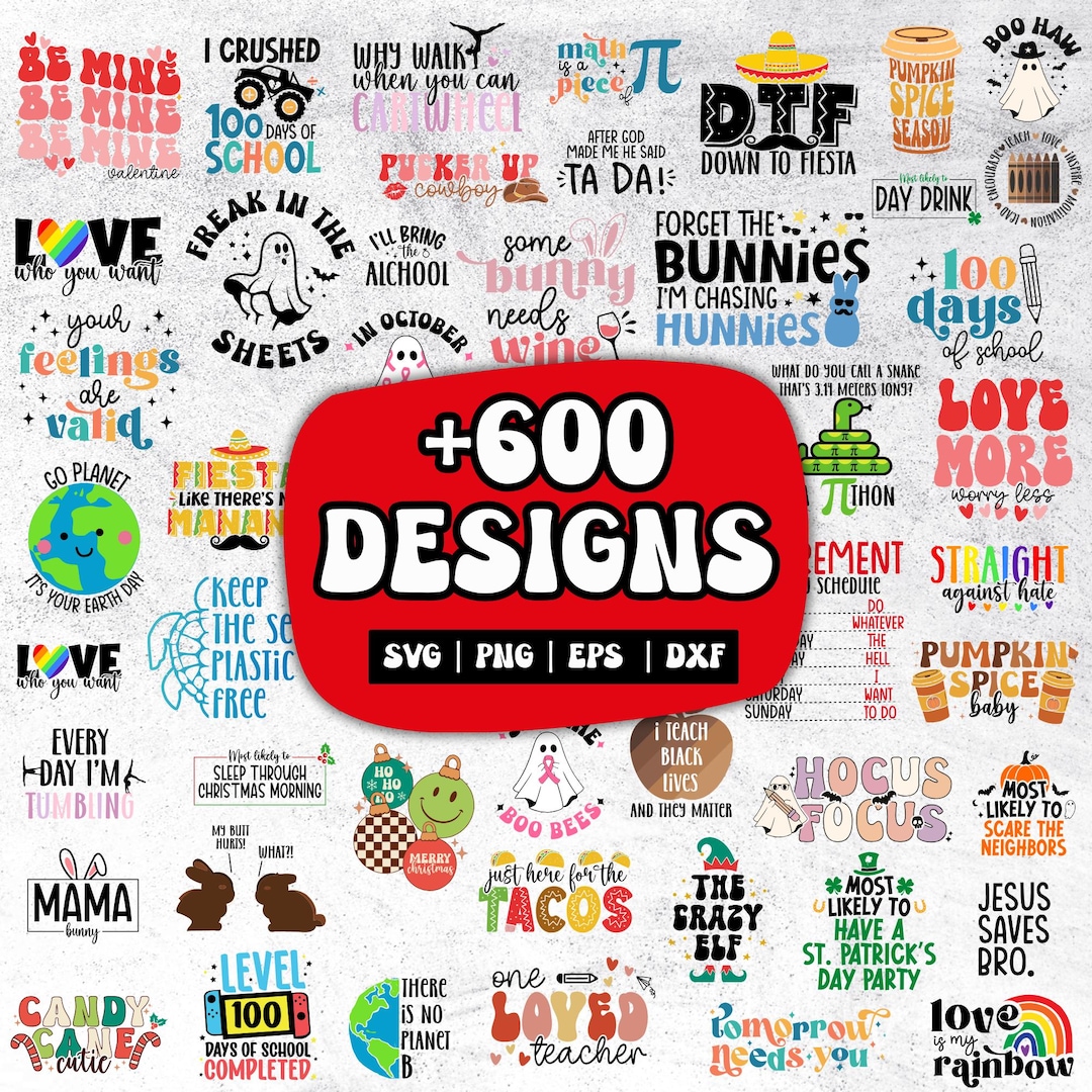 Ultimate Svg Bundle With More Than 600 Designs | Svg Files for Cricut ...